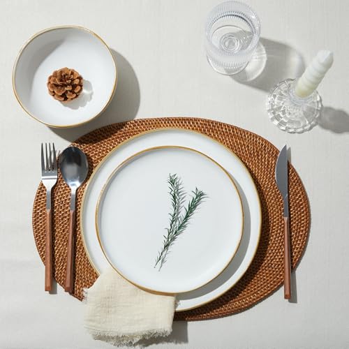 24 Pieces Dinnerware Set for 6 with Pasta Bowls