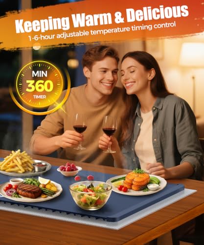 Warming Mat for Food (Dark Blue / 26x15 Inch)