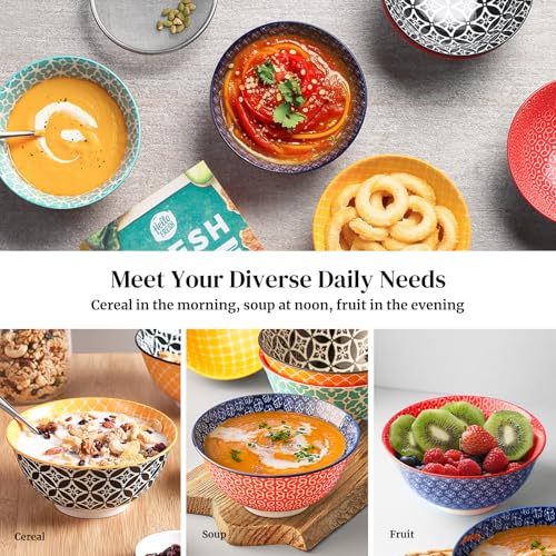 Soup Bowls Set of 6 (Multicolor / 23 OZ)