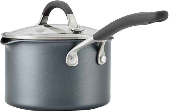 Circulon A1 Series with ScratchDefense Technology Nonstick Induction Straining Sauce Pan with Lid, 2 Quart, Graphite