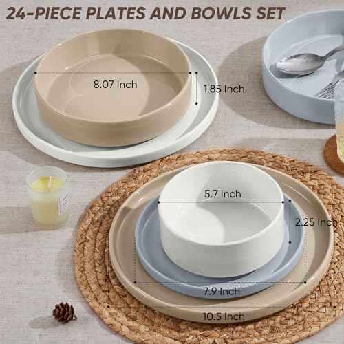 Dinnerware Sets with Pasta Bowls (24 Count)
