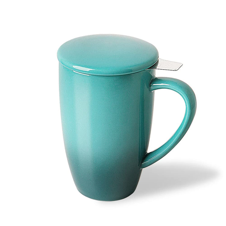 Sweejar Porcelain Tea Mug with Infuser and Lid