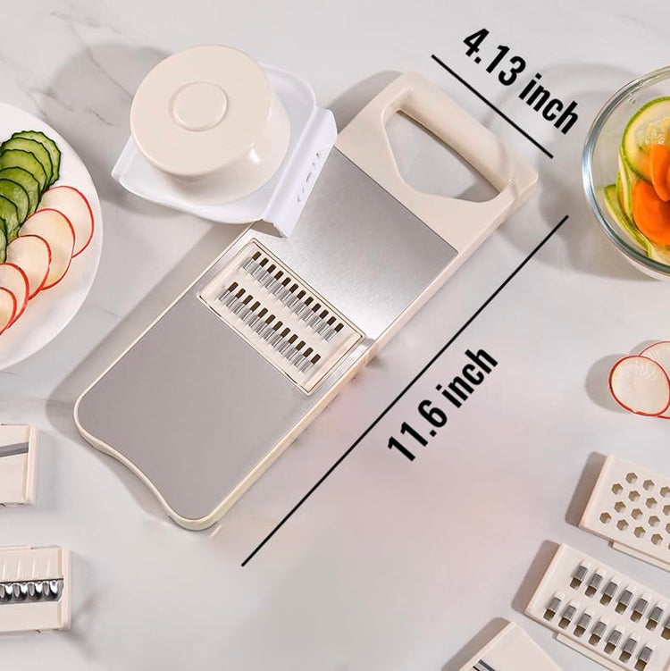 6 Blade Mandoline Slicer for Kitchen with Waffle Fry Cutter