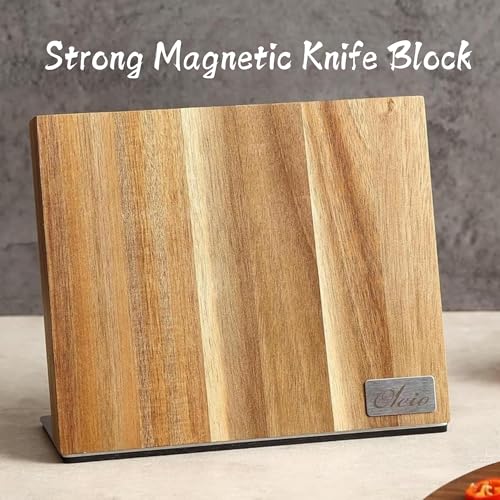 EDIB 6 Pcs Damascus Kitchen Knife Set with Magnetic Block