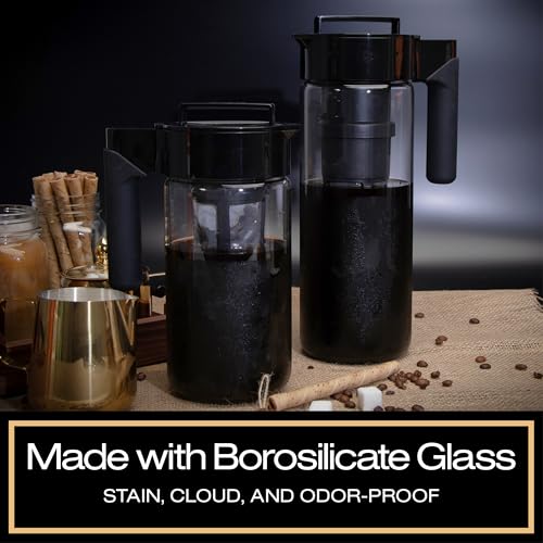 Glass Cold Brew Coffee Maker for Iced Coffee (1 Quart)