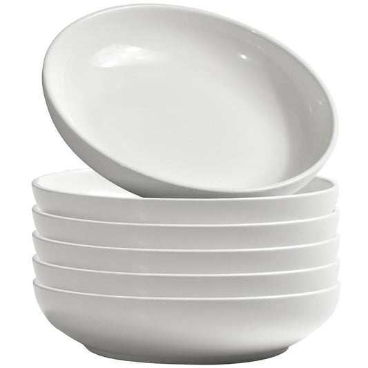 Pasta Bowls 30 Ounces Porcelain Serving Bowls for Salad (6 Count)