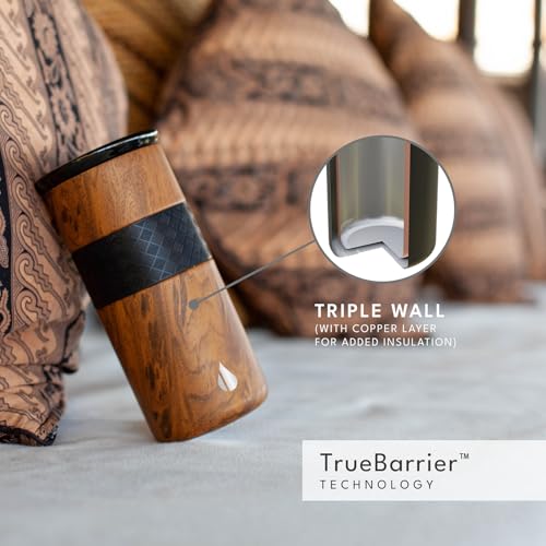 Artisan 16oz Inner Ceramic Coating Tumbler Triple Wall Coffee Mug (16 Ounces / Teakwood (Ceramic Coating))
