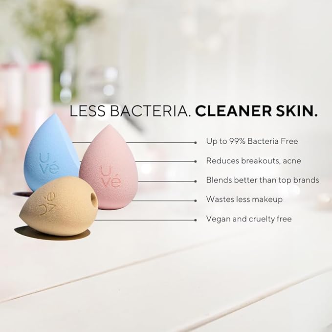 PURE Halo Makeup Blender Sponge, Streak Free Application of Liquid, Powder & Cream Foundation, Professional Complexion Blending Tool, Cruelty Free, Vegan, Latex Free