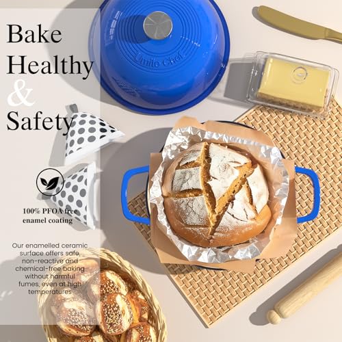 Enamelled Cast Iron Dutch Oven Pot (Blue)