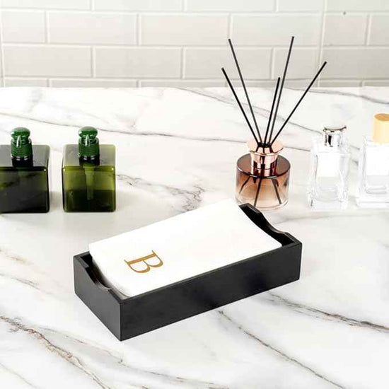 Luxenap 15.8 X 7.9 Inch Linen-Feel Guest Towels, 2000 Lettered Hand Towels - Gold Letter 'B', Sans Serif Font, White Paper Dinner Napkins, airlaid, For Restrooms And Tables - Restaurantware
