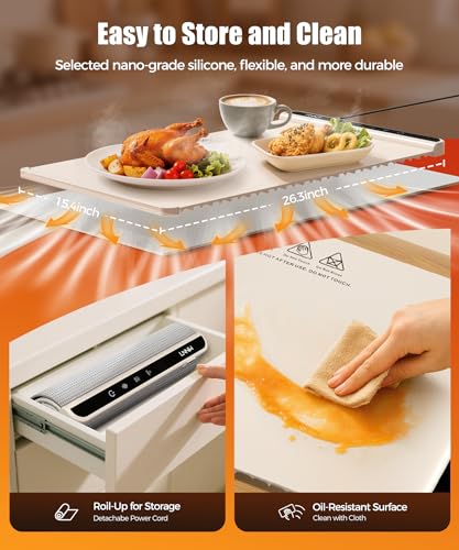 Warming Mat for Food (Off White / 26x15 Inch)