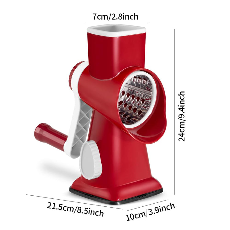 Cheese Grater Hand Crank Rotary Vegetables Shredder with Handle