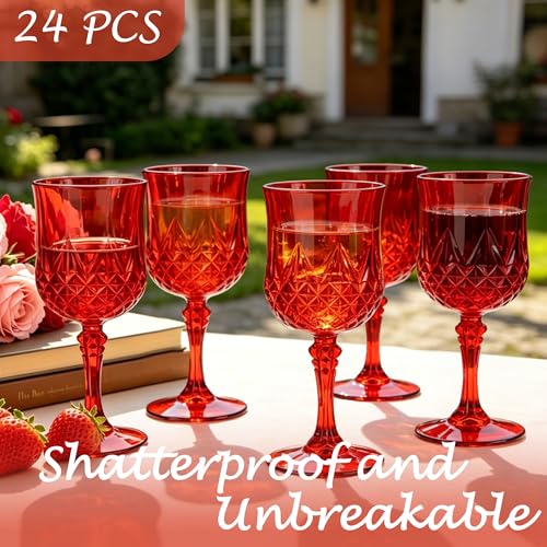 24Pack Plastic Wine Glasses (24 Count)