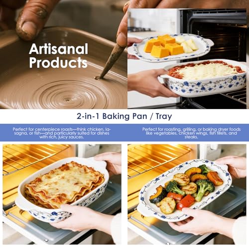Ceramic Casserole Dish with Lids for Oven (4 Count)