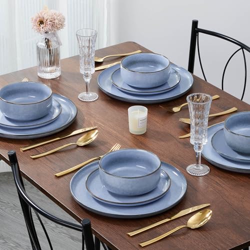 12 Piece Reactive Glaze Dinnerware Sets