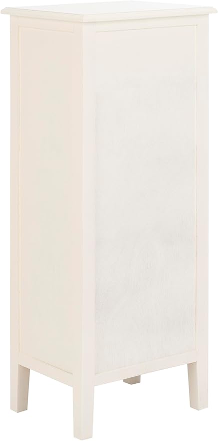 SAFAVIEH Home Collection – Michaela Vintage White Storage Unit with Woven Basket Drawers, British Colonial Farmhouse Accent Storage, Fully Assembled (AMH5744B)