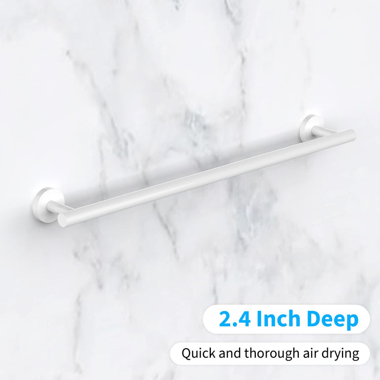 2 Pieces White Bathroom Towel Bar