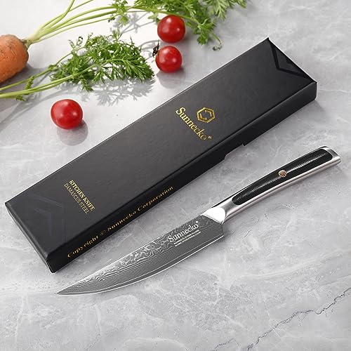 Damascus Steak Knife Non Serrated (4 Count)