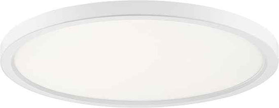 Quoizel Outskirts Round Flush Mount Ceiling Light, 20 Inch White Lustre, Dimmable Integrated LED 2870 Lumens, 27 W, Close to Ceiling Light Fixtures for Hallway, Kitchen, Bedroom or Bathroom