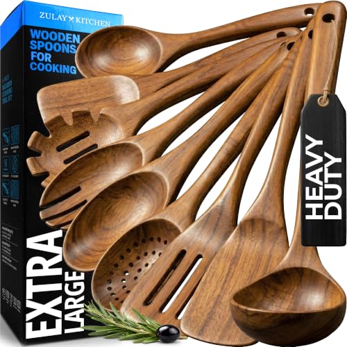 9 Piece Teak Wood Cooking Utensil Set (9 Piece)