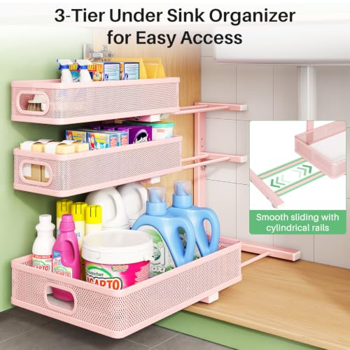 Under Sink Organizer (Pink / 2 Pack)