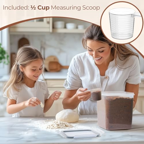 Airtight Brown Sugar Containers with Terra Cotta Saver 2.6Qt 2Pack (2.6Qt-Square)