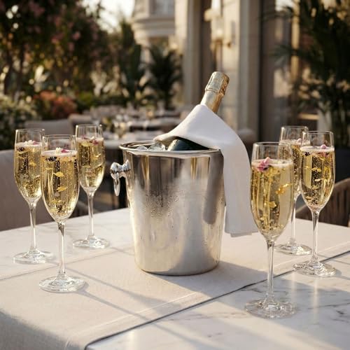 Voglia Nude 8.5 Ounce Champagne Glasses Set Of 6 Crystal Flute Glasses (6 Count)