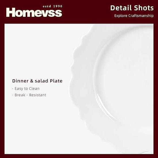 HomeVss, New Bone China Dinnerware Set, Embossed Winds, Service for 4-16pc Set