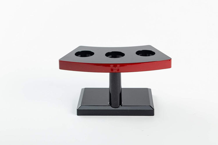 Japanese Style Temaki Sushi Roll Holder With Three Compartments Holes, Kitchen Dining Decor Display Stand, Restaurant Supply Serveware (7" x 3.25" x 3.5")