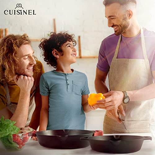 Cast Iron Skillet Set (Dual Handle Skillet / 10"+12")