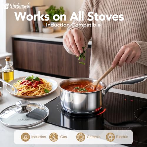 1 Quart Stainless Steel Saucepan with Lid