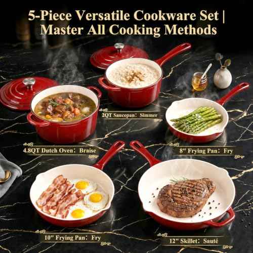 Nonstick Enameled Cast Iron Cookware Set