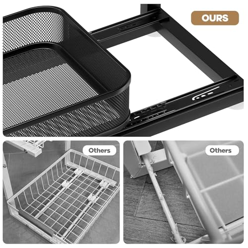 2 Pack 21.3 IN Depth Under Sink Organizer With Next (Black / 2 Pack-21.3"Dx11.8"-16.5"H)
