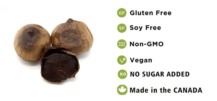 Black Garlic Made in Canada Whole Black Garlic Bulbs Fermented for 90 Days (8.82 Ounce)