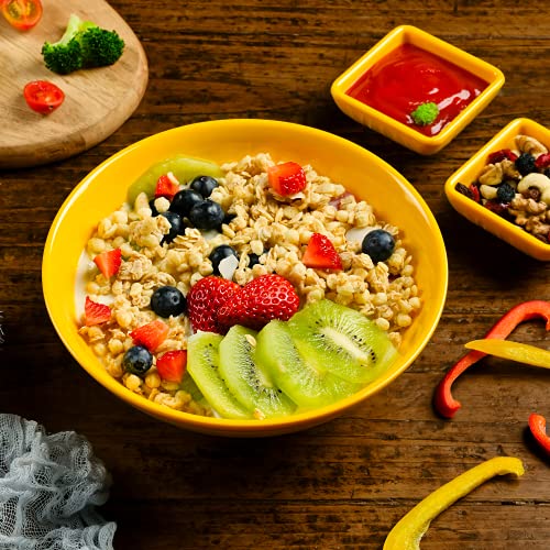 Unbreakable Ramen Bowl Set with Chopsticks and Spoon (2 Bowl Set / Yellow)