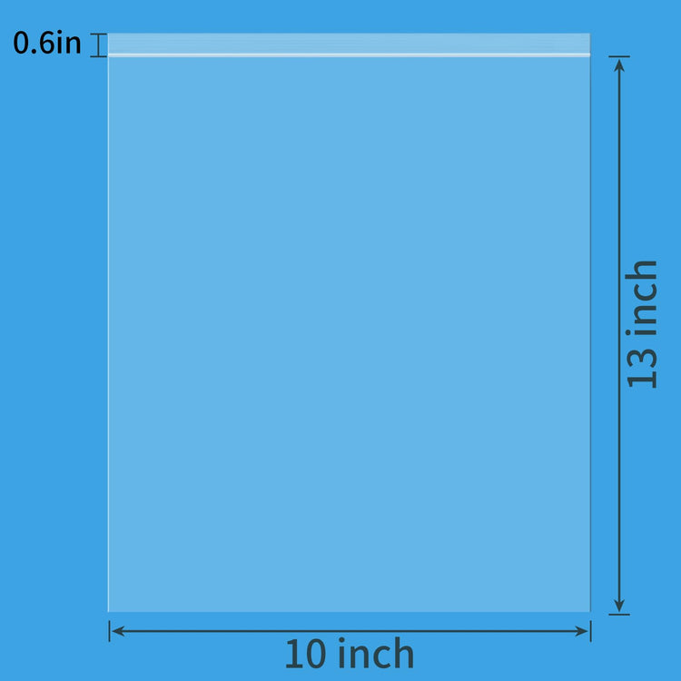 60Pcs 10"x13" Clear Large Plastic Zip Bag (60 Count)