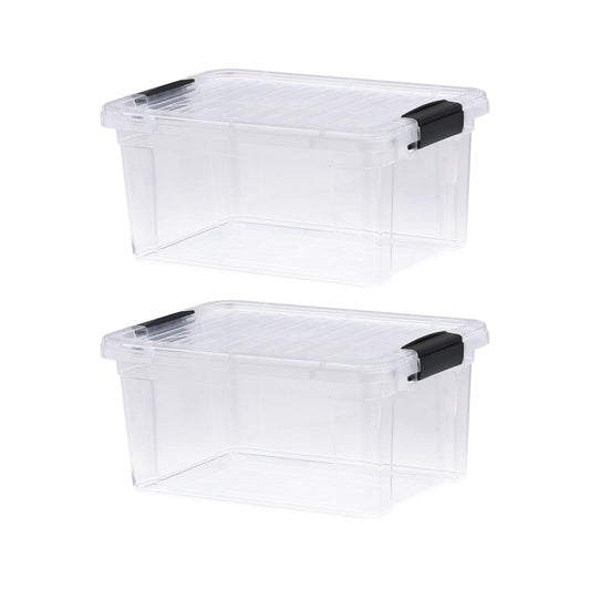 6.6 Quart Clear Plastic Storage Boxes with Lids (2 Count)