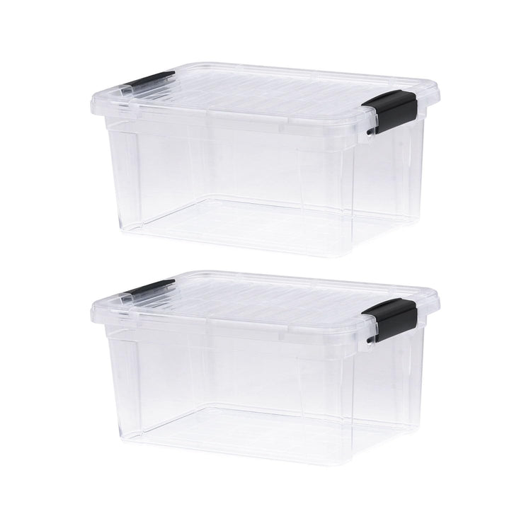 6.6 Quart Clear Plastic Storage Boxes with Lids (2 Count)
