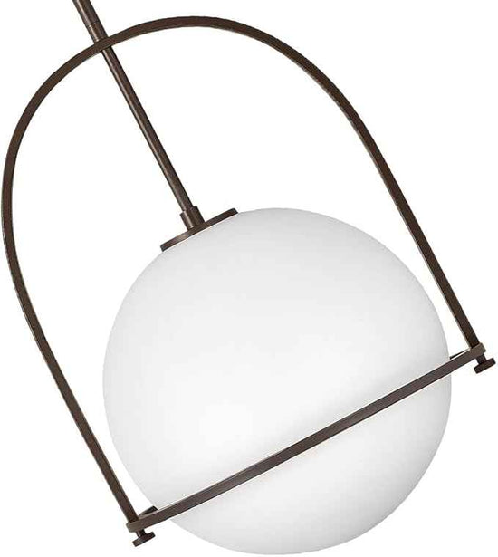 Hinkley Somerset 3405KZ Large Hanging Pendant Light, Etched Opal Glass Globe, for Even or Sloped Ceilings, Customize Installation Height, Buckeye Bronze
