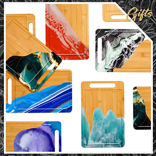 40 Pcs Bulk Wood Cutting Board with Handle 12 x 7.8 Inch Acacia Bamboo Wooden Kitchen Serving Chopping Boards for Pizza (40 Count)