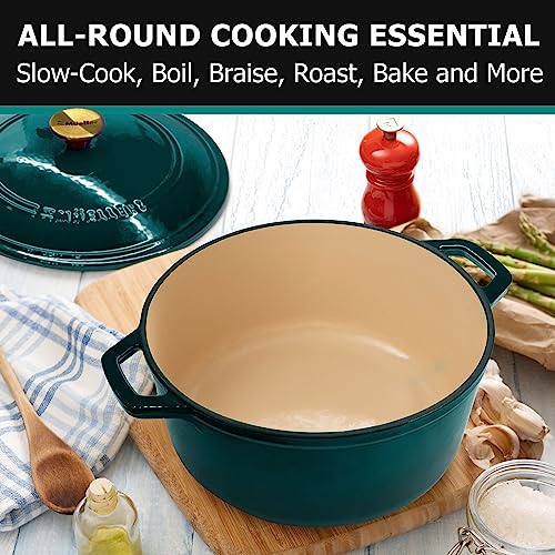 Mueller DuraCast 6 Quart Enameled Cast Iron Dutch Oven Pot with Lid