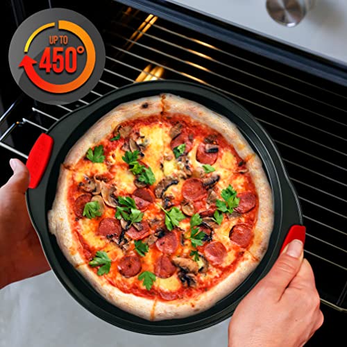 Non Stick Pizza Tray with Silicone Handles