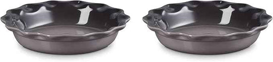 Le Creuset Stoneware Set of 2 Heritage Fluted Pie Dish, 9", Oyster