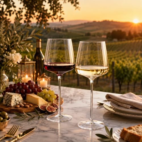 Long Stem Modern Wine Glasses