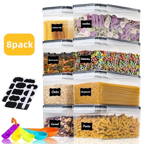 8pc 3.2L Airtight Canisters with Lids (8 pcs(3.2L))