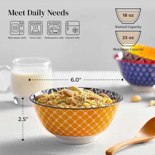 Soup Bowls Set of 6 (Multicolor / 23 OZ)