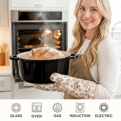 6 Quart Dutch Oven Pot with Lid (6 QT / Black)