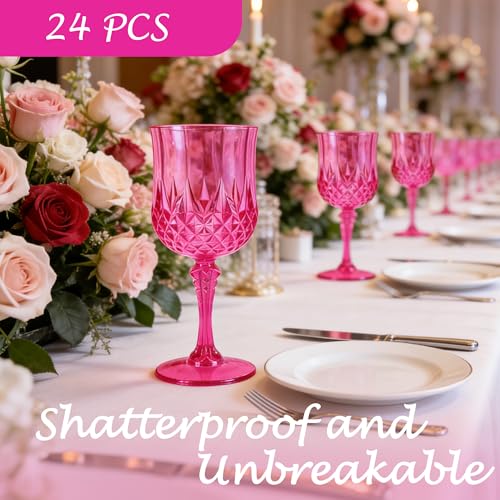 24Pack Plastic Wine Glasses (24 Count)