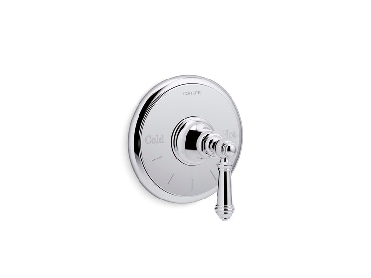 T72769-4-BL Artifacts Mastershower Temperature Control Valve Trim With Lever Handle, LVR, MATTE BLACK