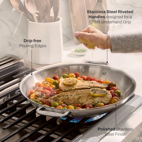 D3® Stainless Steel 14 inch Paella Pan